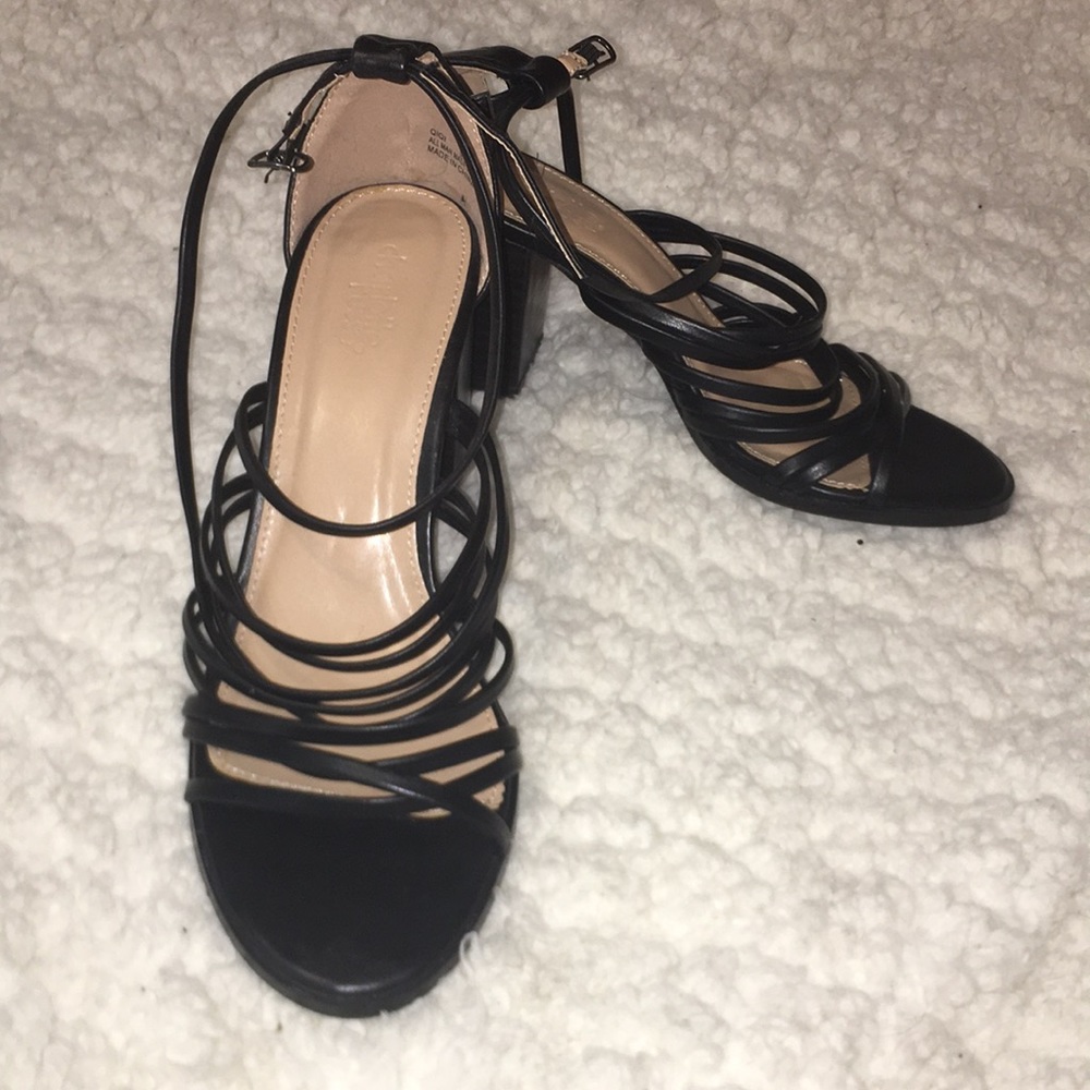 Charlotte Russe strappy block heels size 9